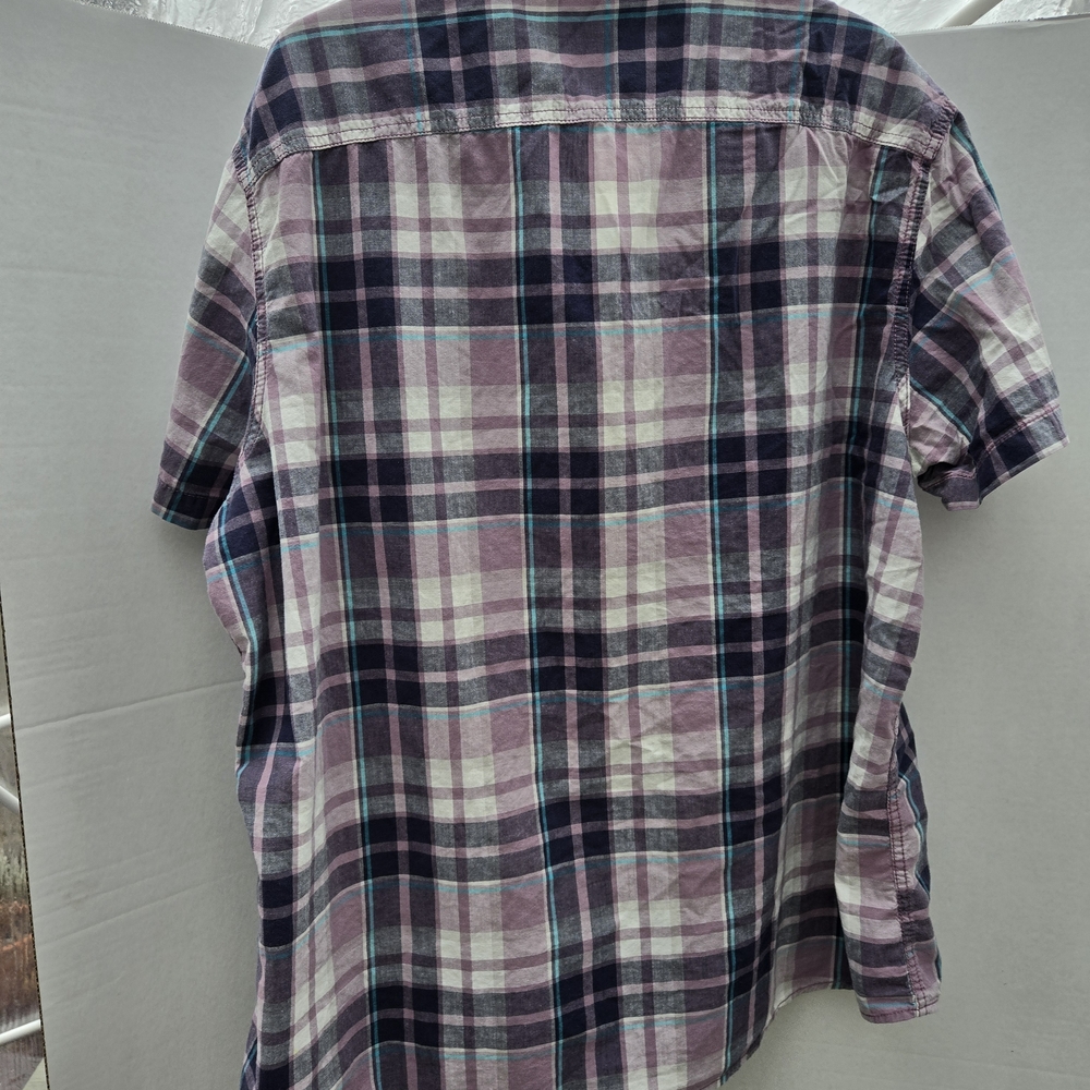 Mossimo Supply Co. Purple Plaid Short-Sleeve Button-Up Shirt - Picture 6 of 8
